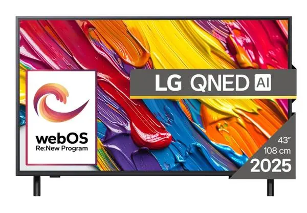 LG  43" 4K QNED HDR Smart TV, 3840x2160, DVB-T2/C/S2, Alpha 7 AI Processor, HDR10 / HLG, webOS 25 ThinQ - 43QNED82A3B