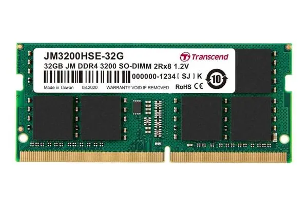 Transcend 32GB JM DDR4 3200Mhz SO-DIMM 2Rx8 2Gx8 CL22 1.2V - JM3200HSE-32G