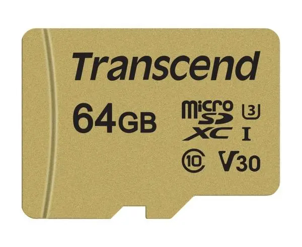 Transcend 64GB microSD UHS-I U3 (with adapter), MLC - TS64GUSD500S