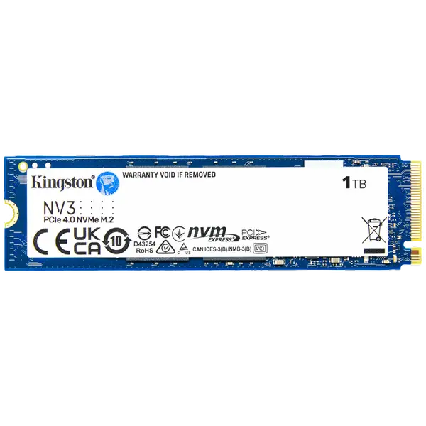 Kingston SSD 1TB NV3 M.2 2280 PCIe 4.0 NVMe SSD , EAN: 740617344790 - SNV3S/1000G