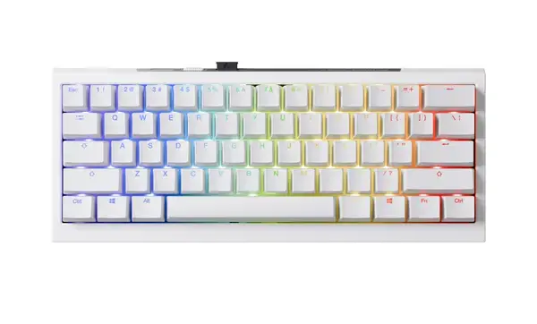 Ducky Професионална геймърска механична клавиатура Professional One X Mini Wireless White Ducky AI Switches [Linear], Bluetooth - DKON2461AST3-DAUSPDOECL2WW1