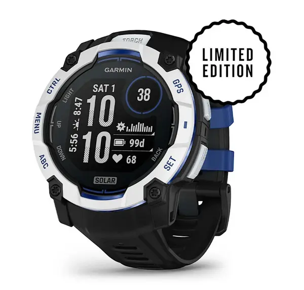 Garmin Instinct 3 - 50 мм, Solar - Instinct 3 - 50 мм, Solar - Whitestone с Black/Bolt Blue каишка - 010-02935-03