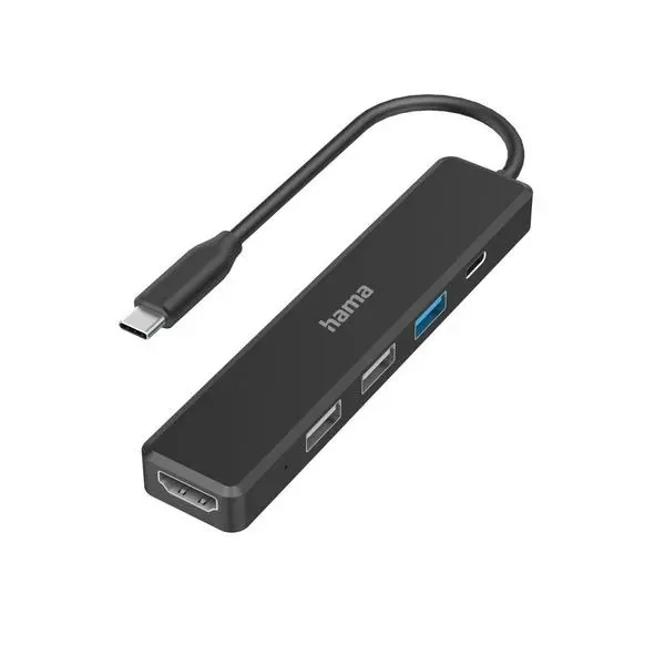 USB-C, 5-портов хъб, 3х USB-A,1x USB-C, HDMI,4К, Черен - HAMA-200117