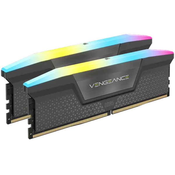 Corsair DDR5, 5600MT/s 32GB 2x16GB DIMM, Unbuffered, 36-36-36-76, Std PMIC, AMD EXPO, VENGEANCE RGB DDR5 Cool Grey Heatspreader, RGB LED, 1.25V - CMH32GX5M2B5600Z36K