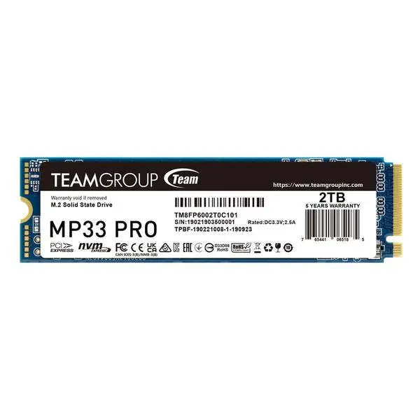 TEAM_GROUP SSD 2TB INT M2_PCI-E_GEN3 2280 NVMe - TM8FPD002T0C101