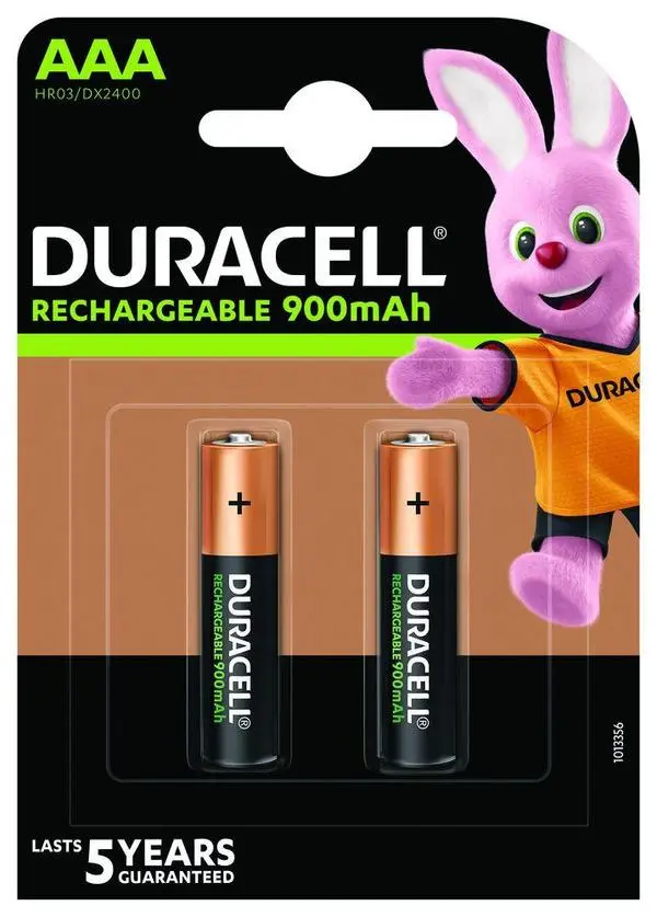 Акумулаторна батерия DURACELL R03 AAA, 900mAh NiMH, 1.2V, 2 бр. в опаковка - DUR-BR-AAA-900MAH-2PK