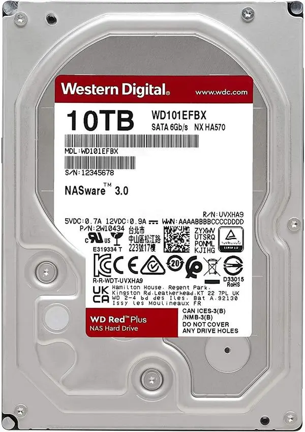 Western Digital Red Plus NAS 3.5 10TB 7200rpm 256MB SATA3 WD101EFBX