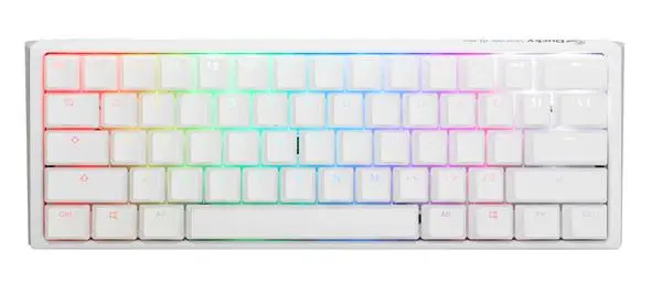 Геймърскa механична клавиатура Ducky One 3 Pure White Mini 60%, Hotswap Cherry MX Silent Red, RGB, PBT Keycaps - DUCKY-KEY-61-SUSPDPWWWSC1