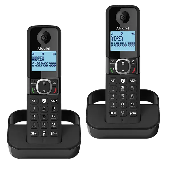 Безжичен DECT телефон Alcatel F860 DUO - черен - 1015160_1