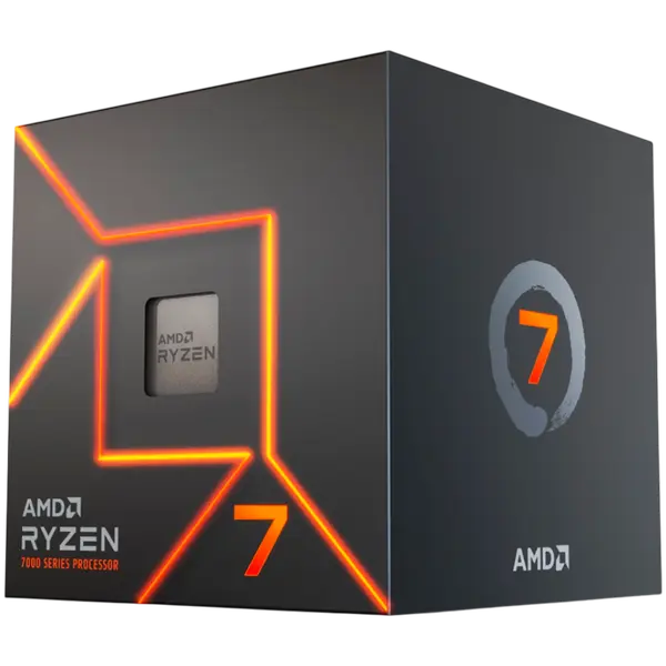 AMD CPU Desktop Ryzen 7 8C/16T 7700 (5.3GHz Max, 40MB,65W,AM5) MPK,with Radeon Graphics and Wraith Stealth Cooler - 100-100000592SPK