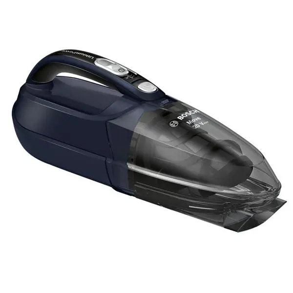 Прахосмукачка Bosch BHN20L, ръчна, без торба, до 45 мин. време на работа, 2 степени на мощност, синя