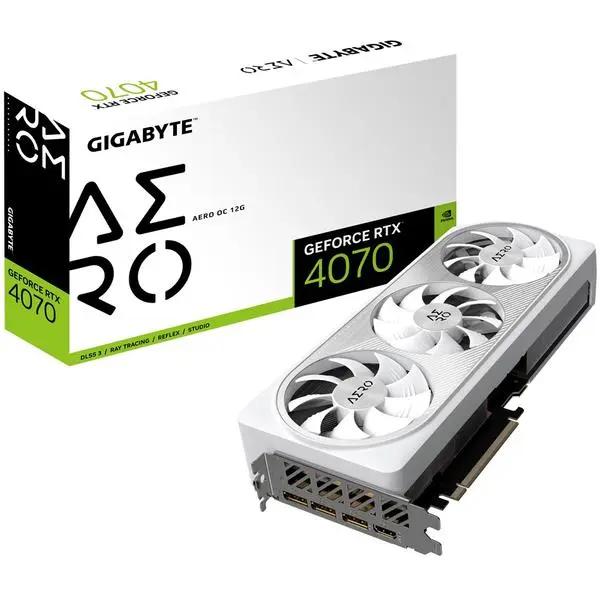 Представяме ви GIGABYTE GeForce RTX 4070 AERO OC 12GB GDDR6X - най-новият и най-мощен графичен процесор на GIGABYTE.