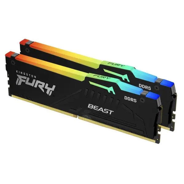 Kingston FURY Beast Black RGB 32GB(2x16GB) DDR5 PC5-48000 6000MHz CL36 KF560C36BBEAK2-32 -  KF560C36BBEAK2-32