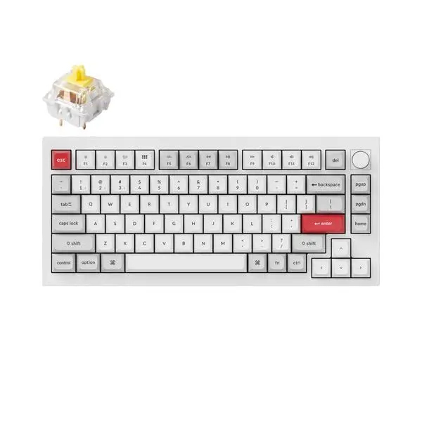 ## Keychron Q1 Pro White-Grey QMK TKL K Pro Banana Switch RGB LED PBT - Механична клавиатура