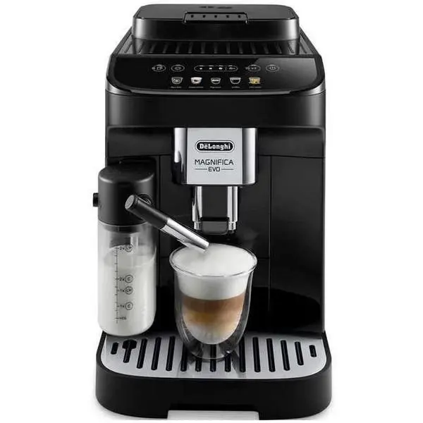 Кафеавтомат DeLonghi Magnifica Evo, 1450W, 15 bar, 1.8л. резервоар, възможност за смляно кафе, черен
