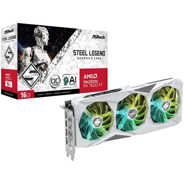 ## ASROCK Video Card AMD Radeon RX 7600 XT Steel Legend 16G OC: Мощна графична карта за геймъри и създатели на съдържание