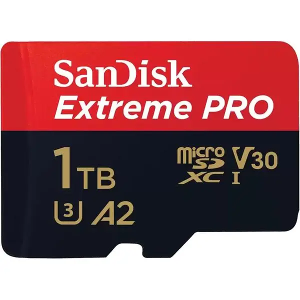 SanDisk 1TB Extreme PRO® microSD UHS-I Card with Adapter C10, U3, V30, A2, 200MB/s Read 140MB/s Write SDSQXCD-1T00-GN6MA