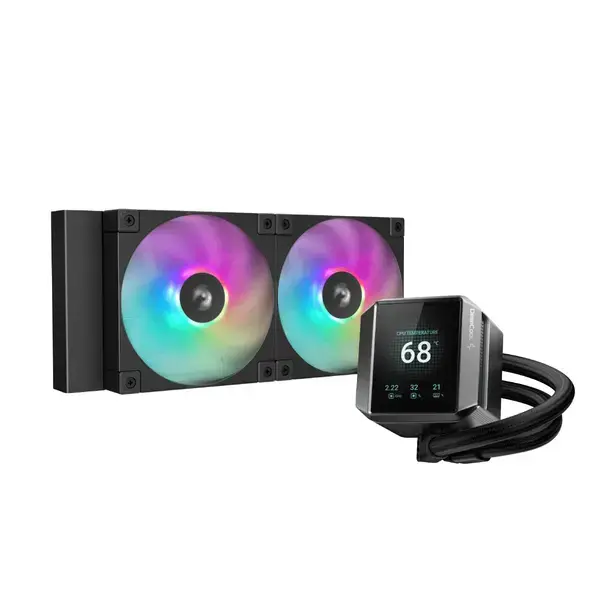 DeepCool Водно охлаждане Water Cooling MYSTIQUE 240 ARGB LCD Screen - R-LX550-BKADSNC-G-1