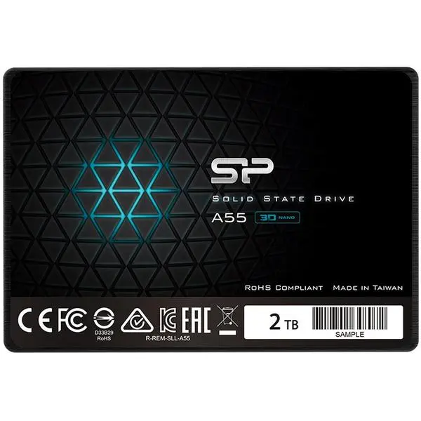 SILICON POWER A55 2TB SSD, 2.5" SATA III, Read/Write: 560 / 530 MB/s - SP002TBSS3A55S25