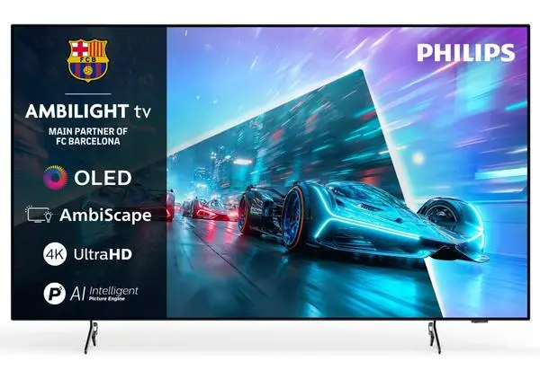 Philips  55" 4K UHD OLED, 3840x2160, 120Hz VRR, DVB-T/T2/C/S/S2, 3 sided Ambilight, HDR10+ Adaptive, Titan OS - 55OLED761/12