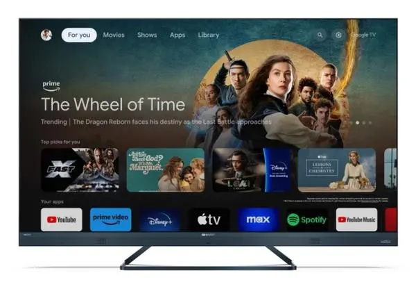 Sharp  55" QLED  GOOGLE TV, 4K 144Hz Quantum Dot 3840x2160 Aluminium Slim Frameless, AQUOS AI, DVB-T/T2/C/S/S2 - 55FQ8EG