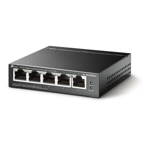 5-портов Gigabit комутатор TP-Link TL-SG1005LP с 4 PoE+ порта (v)