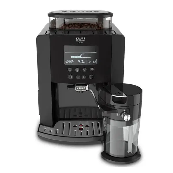 Кафеавтомат Krups EA819N10 Arabica Latte, 1450W, 15 bar, 3 настройки на температурата, 1.7л. резервоар, LCD екран, черен