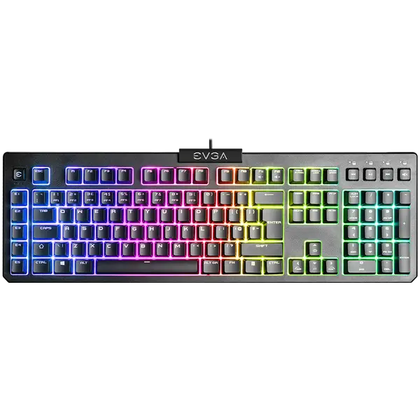 EVGA Z12 RGB Gaming Keyboard, RGB Backlit LED, 5 Programmable Macro Keys, Dedicated Media Keys - 834-W0-12UK-K2