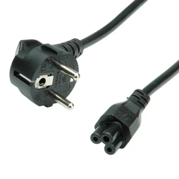 ROLINE Захранващ кабел, Shuko към 3-pin (Compaq) notebook накрайник, 1.8 м, черен цвят - 19.99.1028