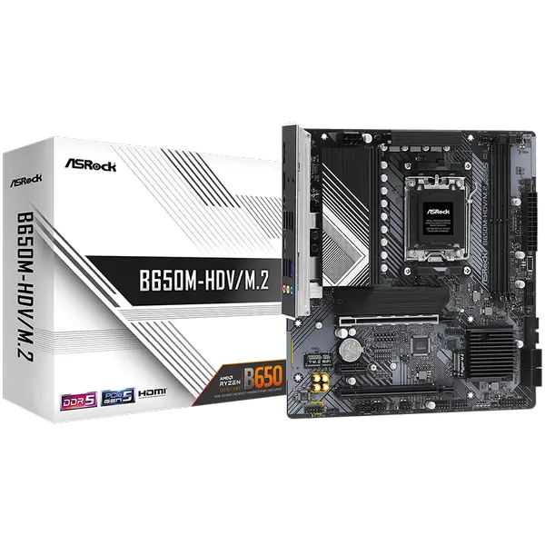 ASROCK MB Desktop B650M-HDV/M2, AM5, 2x DDR5, 2x PCIe 4.0 x16, 1x PCIe 4.0 x1, 1x Blazing M.2(PCIe Gen5x4) - B650M-HDV/M.2