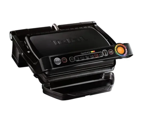 Tefal GC714834, Optigrill+ Black Snacking, 600cm2 cooking surface, snacking tray, automatic cooking sensor, 6 automatic programs, 4 adjustable temp., cooking level indicator, non-stick die-cast alum. Plates - GC714834