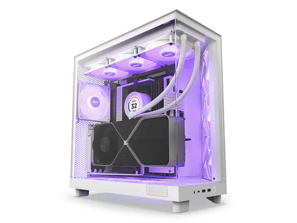 Кутия NZXT H6 Flow RGB Matte White - Middle Tower - NZXT-CASE-CC-H61FW-R1