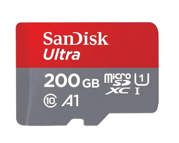 SANDISK Ultra, microSD, UHS-I, 200GB Class 10, U1, A1, 100 Mb/s, + SD Adapter, SD-SDSQUAR-200G-GN6MA