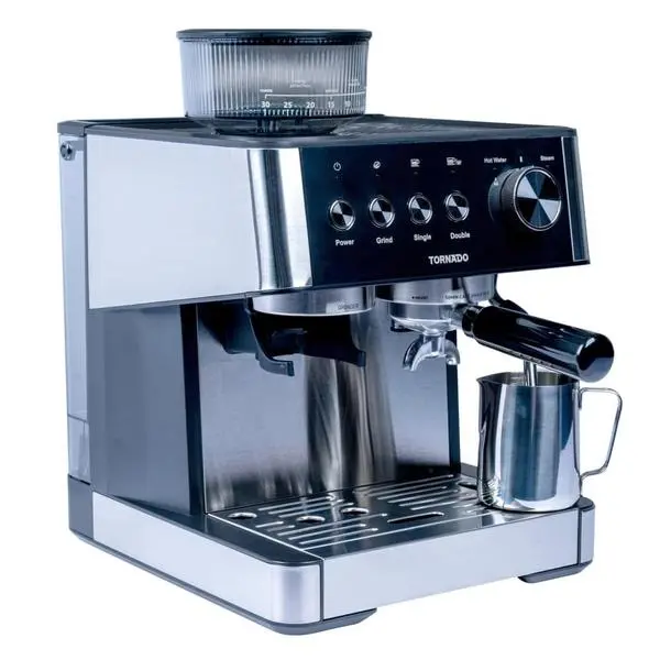 Кафемашина еспресо Tornado TCM-5431-GS, 2.3l вместимост на резервоара за вода, сребрист