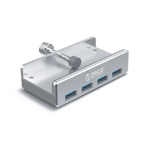 Orico Хъб USB 3.0 HUB Clip Type 4 port  Aluminum MH4PU-SV - MH4PU-SV-BP