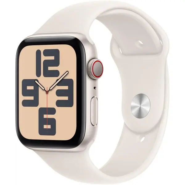 APPLE Watch SE GPS + Cellular 44mm Starlight Aluminium Case with Starlight Sport Band - M / L -  (К)  - MXGU3QF/A (8 дни доставкa)