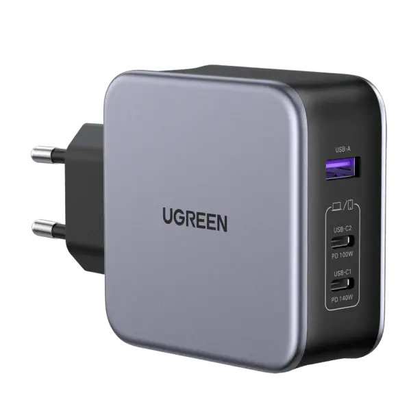 Зарядно устройство Ugreen NEXODE CD289 90549, 220V, 2xUSB-C, 1xUSB A, GaN, 140W (v)