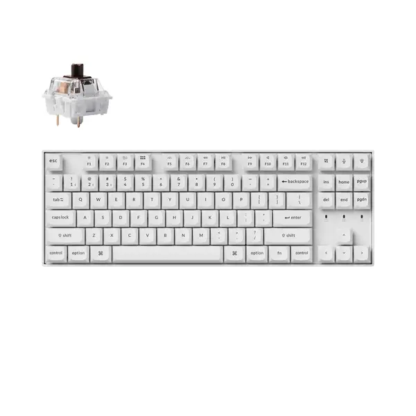 # Keychron K8 Pro White QMK/VIA TKL K Pro (сменяеми суичове) със суичове Brown Switch и RGB подсветка