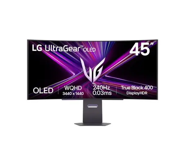 LG  44.5" UltraGear OLED curved 21:9, 0.03ms, 240Hz, DWQHD (3440x1440), 275 cd/m2, 1500000:1, DCI-P3 98.5% - 45GX900A-B