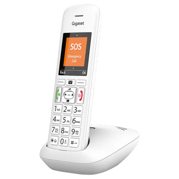 Безжичен DECT телефон Gigaset E390 - бял