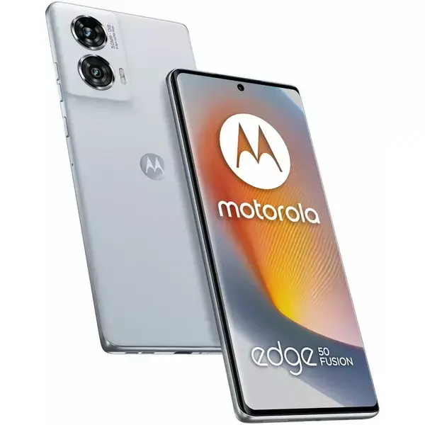 Motorola Edge 50 Fusion (Marshmallow Blue), поддържа 2 SIM карти, 6.7" (17.01cm) pOLED 144Hz дисплей, осемядрен Snapdragon 7s Gen 2 2.4GHz, 12GB LPDDR4X, 512GB Flash памет, 50 + 13 & 32 Mpix камери, Android, 175g, PB3T0008PL