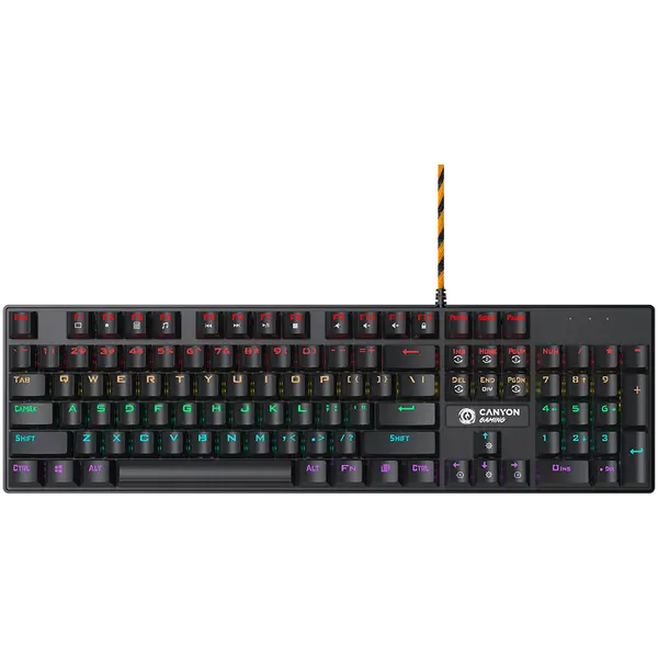 CANYON Canyon Deimos GK-4, Wired black Mechanical keyboard With colorful lighting system104PCS rainbow backlight LED - CND-SKB4-US