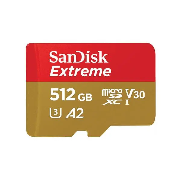SANDISK Extreme microSDXC, 512GB, Class 10 U3, V30 130 MB/s, SD-SDSQXAV-512G-GN6MA