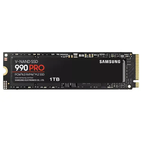 SSD 1TB, Samsung 990 PRO (MZ-V9P1T0BW), PCIe 4.0 NVMe, M.2 (2280), скорост на четене 7450Mb/s, скорост на запис 6900MB/s, MZ-V9P1T0BW