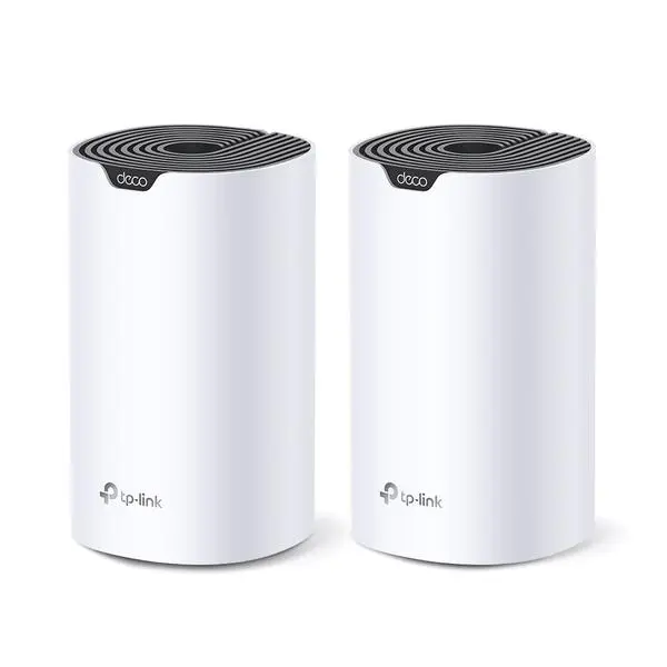 Безжична Mesh Wi-fi система TP-Link Deco S7 (2-pack), 1900Mbps, 2.4GHz (600 Mbps), 5GHz (1300Mbps), Wireless AC, 3x Gigabit Ethernet Ports (WAN/LAN), 2 устройства