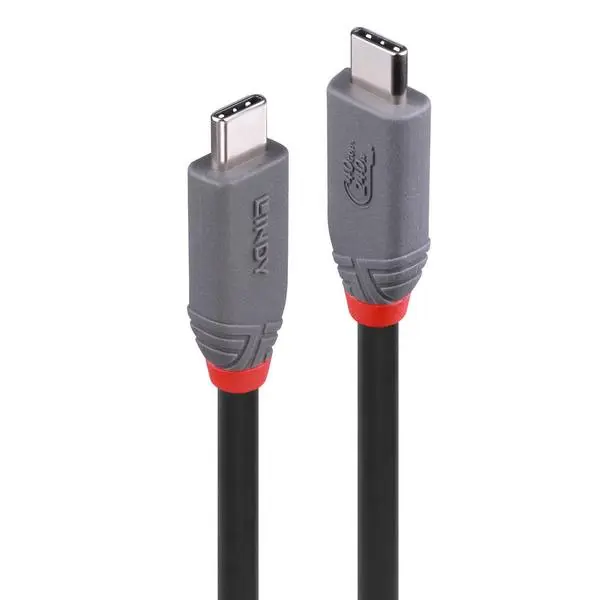 LINDY Кабел USB4, 240W PD, Type-C, M/M, 40Gbps, Anthra Line, черен, 2.0 м - LNY-36958
