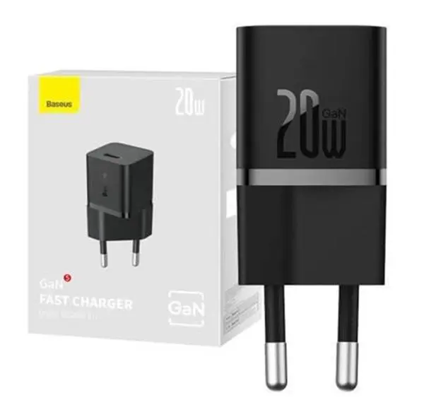 Зарядно устройство Baseus GaN5 20W мини USB-C, 20W CCGN050101 - черно (v)