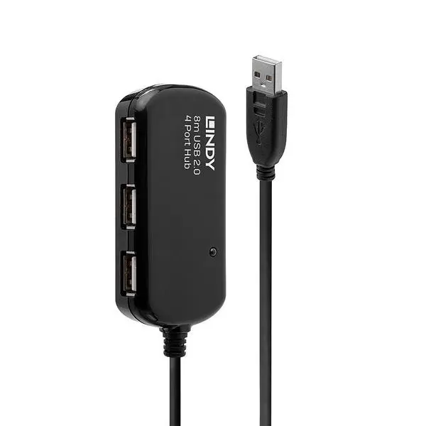 LINDY Активен USB 2.0 хъб + 8 м удължител - LNY-42781