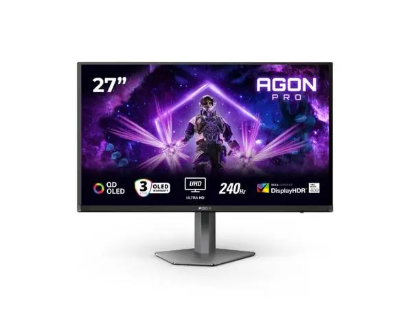 AOC  26.5" QD-OLED, 3840x2160@240Hz, 0.03ms GtG, 1000cd m/2, 1.500.000:1, 80M:1 DCR, Adaptive Sync, FlickerFree - AG276UZD