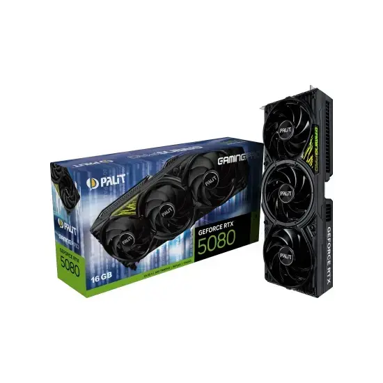PALIT GeForce RTX 5080 GamingPro V1 16GB GDDR7, 256 bit, 1x HDMI 2.1b, 3x DP 2.1b, 3 Fan, 1x 16-pin pwr connector, 850W, 331.9 x 127.1 x 60 mm, NE75080019T2-GB2031Y - 4710562245608_3Y